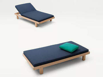 TOKU - Recliner cedarwood sun lounger by Paola Lenti - view 2